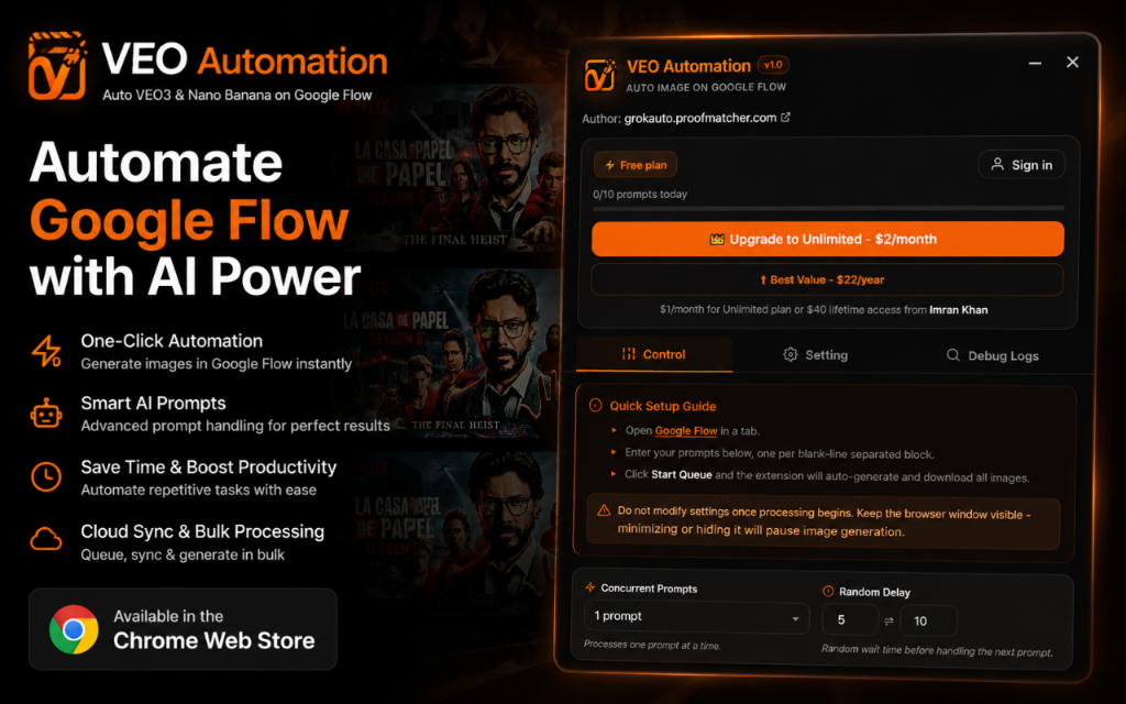 VEO Automation  Auto image on Google Flow