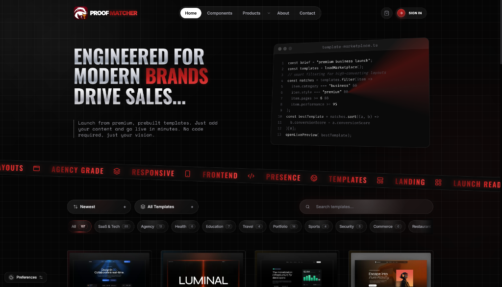 ProofMatcher.com  Template Marketplace